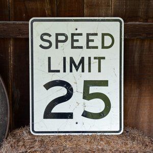 Speed Limit 25 Vintage Street Sign
